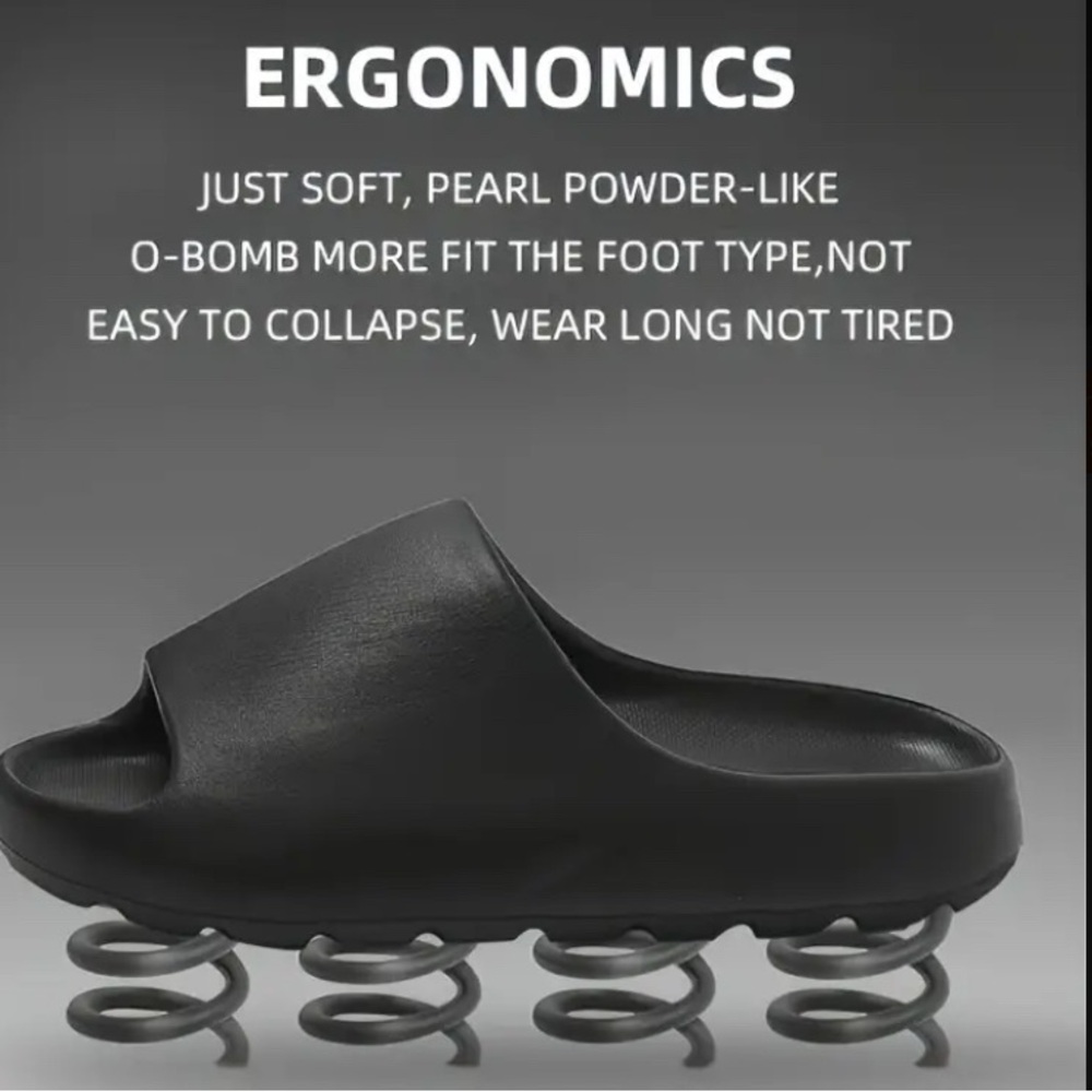 Black Ergonomic Slide Sandals
